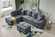 Gray fabric sectional 3-seaters sofa with reversible chaise by La Spezia additional picture 2