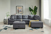 Gray fabric sectional 3-seaters sofa with reversible chaise by La Spezia additional picture 12