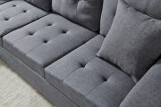 Gray fabric sectional 3-seaters sofa with reversible chaise by La Spezia additional picture 13