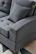 Gray fabric sectional 3-seaters sofa with reversible chaise additional photo 3 of 14
