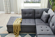 Gray fabric sectional 3-seaters sofa with reversible chaise additional photo 5 of 14