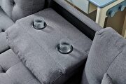 Gray fabric sectional 3-seaters sofa with reversible chaise by La Spezia additional picture 7