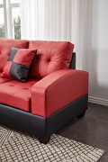 Red pu sectional 3-seaters sofa with reversible chaise additional photo 2 of 15