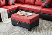 Red pu sectional 3-seaters sofa with reversible chaise by La Spezia additional picture 7