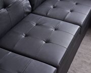 Black pu sectional 3-seaters sofa with reversible chaise by La Spezia additional picture 15