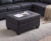 Black pu sectional 3-seaters sofa with reversible chaise additional photo 3 of 15