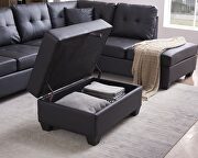 Black pu sectional 3-seaters sofa with reversible chaise by La Spezia additional picture 6
