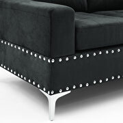 Black fabric sectional 3-seaters sofa with reversible chaise by La Spezia additional picture 2