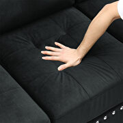 Black fabric sectional 3-seaters sofa with reversible chaise by La Spezia additional picture 8