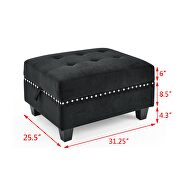 Black velvet u shape sectional sofa by La Spezia additional picture 15