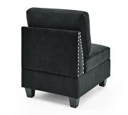 Black velvet u shape sectional sofa by La Spezia additional picture 5