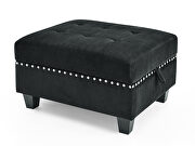 Black velvet u shape sectional sofa by La Spezia additional picture 9