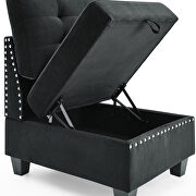 Black velvet u shape sectional sofa by La Spezia additional picture 2