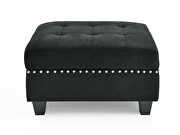 Black velvet u shape sectional sofa by La Spezia additional picture 12