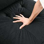 Black velvet u shape sectional sofa by La Spezia additional picture 3