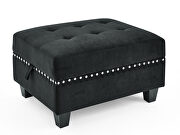 Black velvet u shape sectional sofa by La Spezia additional picture 10
