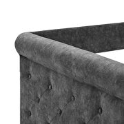 Gray suede fabric tufted twin daybed and twin trundle by La Spezia additional picture 5