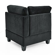 Black velvet l-shape modular style sectional sofa by La Spezia additional picture 15