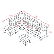 Black velvet l-shape modular style sectional sofa by La Spezia additional picture 19
