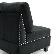 Black velvet l shape sectional sofa by La Spezia additional picture 9