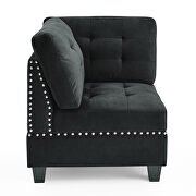 Black velvet l-shape modular sectional sofa includes three single chair and three corner by La Spezia additional picture 8