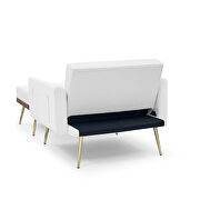White recline sofa chair with ottoman by La Spezia additional picture 2