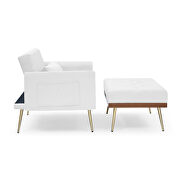 White recline sofa chair with ottoman by La Spezia additional picture 3
