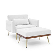 White recline sofa chair with ottoman by La Spezia additional picture 7