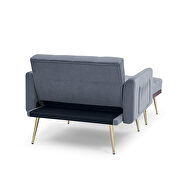 Gray recline sofa chair with ottoman by La Spezia additional picture 2