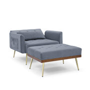 Gray recline sofa chair with ottoman by La Spezia additional picture 3