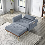 Gray recline sofa chair with ottoman by La Spezia additional picture 5