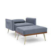 Gray recline sofa chair with ottoman by La Spezia additional picture 7