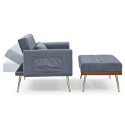 Gray recline sofa chair with ottoman by La Spezia additional picture 8