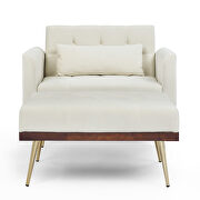 Beige recline sofa chair with ottoman by La Spezia additional picture 11