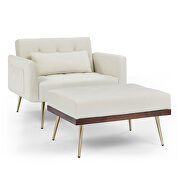 Beige recline sofa chair with ottoman by La Spezia additional picture 12