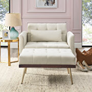Beige recline sofa chair with ottoman by La Spezia additional picture 14