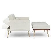 Beige recline sofa chair with ottoman by La Spezia additional picture 3