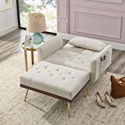 Beige recline sofa chair with ottoman by La Spezia additional picture 4