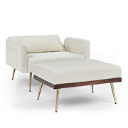 Beige recline sofa chair with ottoman by La Spezia additional picture 5
