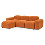 Orange teddy fabric l-shape modular sectional sofa by La Spezia additional picture 3