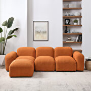 Orange teddy fabric l-shape modular sectional sofa by La Spezia additional picture 9