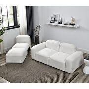 Ivory loop yarn l-shape modular sectional sofa by La Spezia additional picture 11