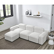 Ivory loop yarn l-shape modular sectional sofa by La Spezia additional picture 4