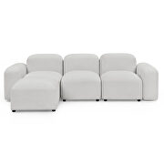 Ivory loop yarn l-shape modular sectional sofa by La Spezia additional picture 6