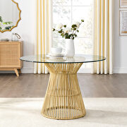 5 pieces round tempered glass top dining table and metal dining chair by La Spezia additional picture 10