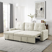 Beige fabric sectional sofa with pulled out bed and reversible chaise by La Spezia additional picture 3