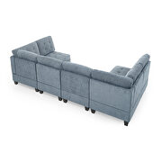 Navy chenille u-shape modular sectional sofa includes four single chair and two corner by La Spezia additional picture 8