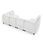 Ivory chenille u-shape modular sectional sofa includes four single chair and two corner by La Spezia additional picture 8