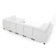 Ivory chenille u-shape modular sectional sofa includes two single chair, two corner and two ottoman by La Spezia additional picture 2