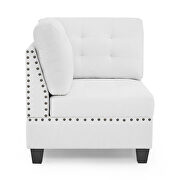 Ivory chenille u-shape modular sectional sofa includes two single chair, two corner and two ottoman by La Spezia additional picture 13
